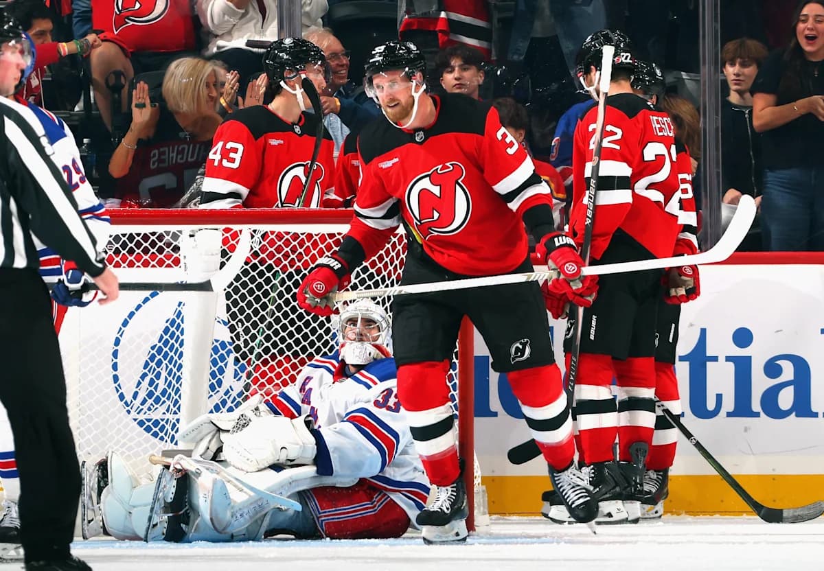 Hughes Late Goal Lifts Devils Past Rangers 3-2 in Preseason